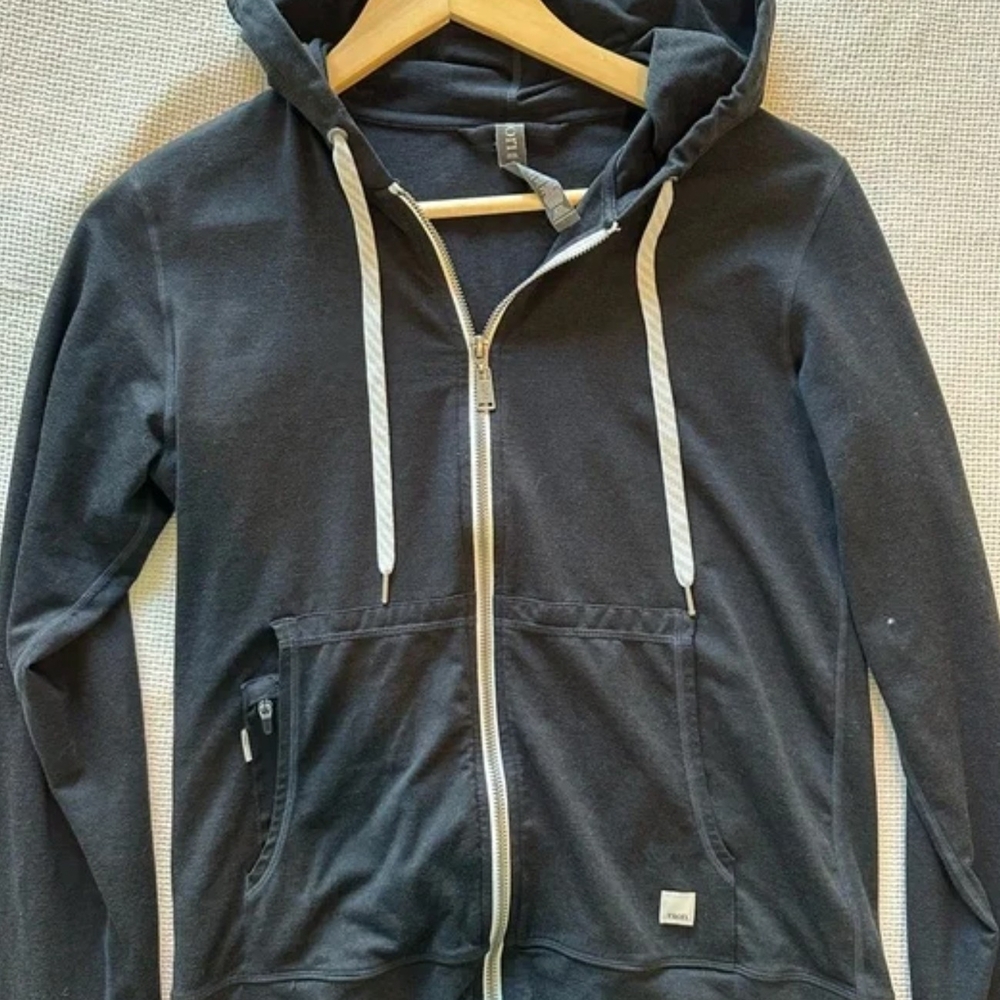 Black Zip-Up Hoodie with Pockets